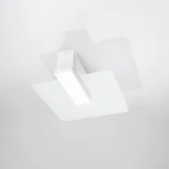 Plafonnier en bois/verre 2 lampes 40x14x47.5cm Sollux