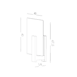 Plafonnier en bois/verre 2 lampes 40x14x47.5cm Sollux