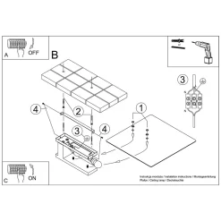 Plafonnier en bois/verre 2 lampes 40x14x47.5cm Sollux