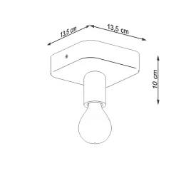 Plafonnier en béton 1 lampes 13.5x13.5x10cm Sollux