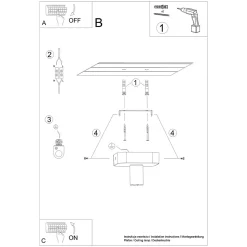 Plafonnier en béton 1 lampes 13.5x13.5x10cm Sollux