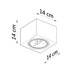 Plafonnier en céramique 1 ampoule 4000K - 14x14x14cm Sollux
