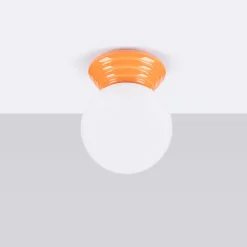 Plafonnier en céramique émaillée/verre 1 lampes 12x16x12cm Sollux