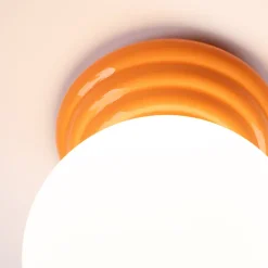 Plafonnier en céramique émaillée/verre 1 lampes 12x16x12cm Sollux