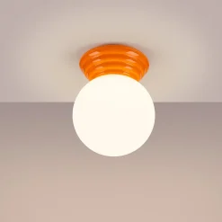 Plafonnier en céramique émaillée/verre 1 lampes 12x16x12cm Sollux