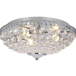 Plafonnier En Cristal Aluminium Cristal Synthétique métal 16 Cm Diamètre 40 Cm Chrome lux.pro