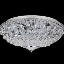 Plafonnier En Cristal Aluminium Cristal Synthétique métal 16 Cm Diamètre 40 Cm Chrome lux.pro