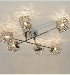 Plafonnier en métal APHYSE à 6 branches