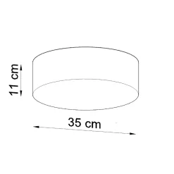 Plafonnier en PVC 2 ampoules 3000K - 35x35x11cm Sollux