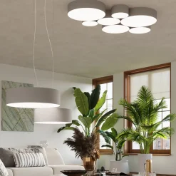 Plafonnier en PVC 2 ampoules 3000K - 35x35x11cm Sollux