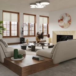 Plafonnier en PVC 2 ampoules 3000K - 35x35x11cm Sollux