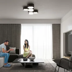 Plafonnier en PVC 2 ampoules 4000K - 30.5x26.5x11.5cm Sollux