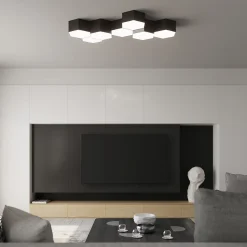 Plafonnier en PVC 2 ampoules 4000K - 30.5x26.5x11.5cm Sollux