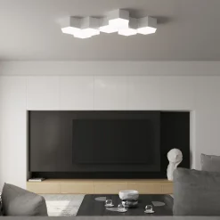 Plafonnier en PVC 2 ampoules 4000K - 30.5x26.5x11.5cm Sollux