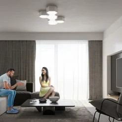 Plafonnier en PVC 2 ampoules 4000K - 30.5x26.5x11.5cm Sollux