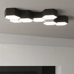 Plafonnier en PVC 2 lampes 30.5x26.5x11.5cm Sollux