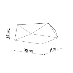 Plafonnier en PVC 2 lampes 35x35x15cm Sollux