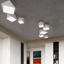 Plafonnier en PVC 2 lampes 35x35x15cm Sollux