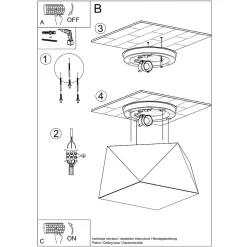 Plafonnier en PVC 1 lampes 25x25x15cm Sollux