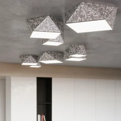 Plafonnier en PVC 1 lampes 25x25x15cm Sollux