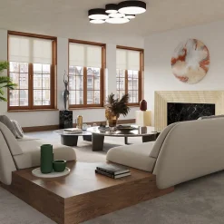 Plafonnier en PVC 4 lampes 55x55x11cm Sollux