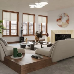 Plafonnier en PVC 4 lampes 55x55x11cm Sollux