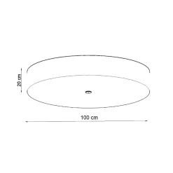 Plafonnier en tissu/verre/acier 6 ampoules 3000K - 100x100x20cm Sollux