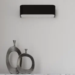 Plafonnier en tissu/verre/acier 5 lampes 55x55x25cm Sollux