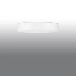 Plafonnier en tissu/verre/acier 6 lampes 80x80x20cm Sollux