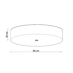 Plafonnier en tissu/verre/acier 6 lampes 80x80x20cm Sollux