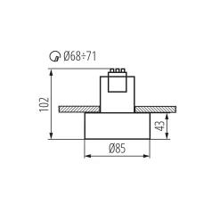 Plafonnier encastré MINI RITI Blanc/Or Aluminium GU10 85mm