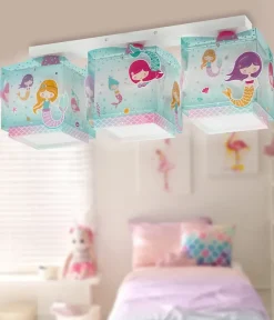 Plafonnier enfant 3 lumières Mermaids Sirènes
