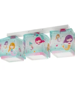 Plafonnier enfant 3 lumières Mermaids Sirènes
