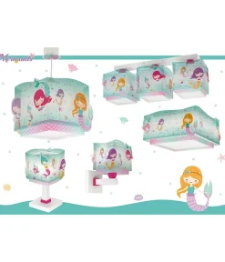 Plafonnier enfant 3 lumières Mermaids Sirènes