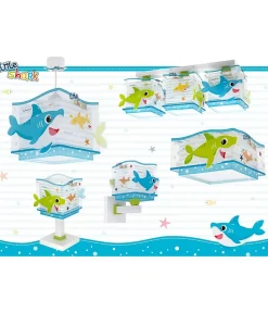 Plafonnier enfant 3 lumières Little Shark Petit Requin