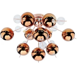 Plafonnier EXPLOSION cuivre metal verre douilles G9 pour salle a manger salon entree bureau diametre 57 cm