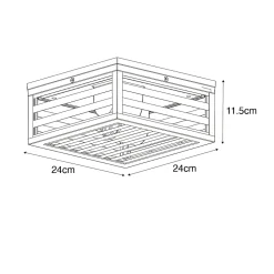 Plafonnier extérieur moderne en verre noir 2 lumières IP44 - Reims