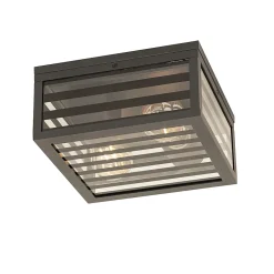 Plafonnier extérieur moderne en verre noir 2 lumières IP44 - Reims