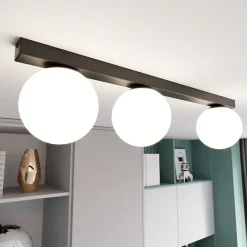 Plafonnier FIT 3 BLACK/OPAL, Emibig Lighting, Fabriqué en EU