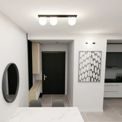 Plafonnier FIT 3 BLACK/OPAL, Emibig Lighting, Fabriqué en EU