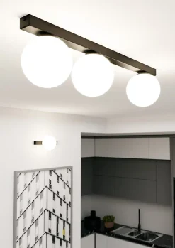 Plafonnier FIT 3 BLACK/OPAL, Emibig Lighting, Fabriqué en EU