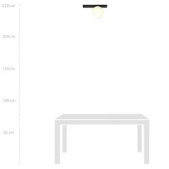 Plafonnier FIT 1 BLACK/OPAL, Emibig Lighting, Fabriqué en EU