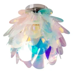 Plafonnier 'FORA' en métal et plastique irisé, douille E27, éclairage pour salon, salle à manger et bureau, D: 40 cm