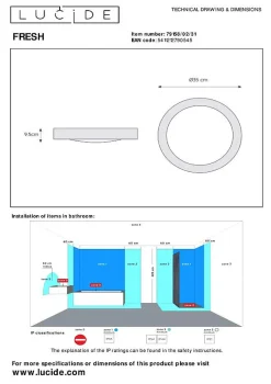 Plafonnier FRESH en acrylique avec 2xE27 - Blanc - Lucide