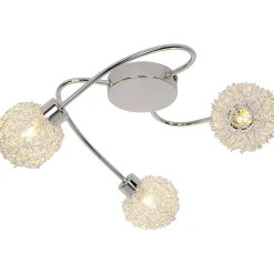 Plafonnier G9 40W GoodHome Phaidros brillant effet chromé H.16 x Ø42 cm