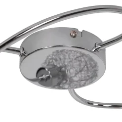 Plafonnier G9 40W GoodHome Phaidros brillant effet chromé H.16 x Ø42 cm