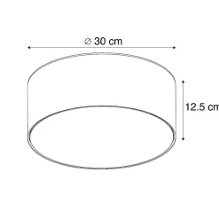 Plafonnier gris 30 cm avec LED - Drum LED