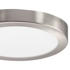 Plafonnier gris chromé LED integrée Aius blanc neutre Ø.21,5cm IP20 1400lm 12W GoodHome