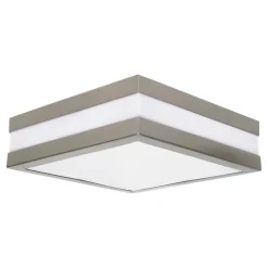 Plafonnier hermétique IP44 Acier Nickel Mur/Plafond E27 JURBA DL-218L