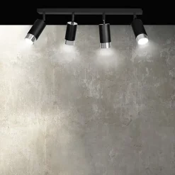 Plafonnier HIRO 4 BL/CHROME, Emibig Lighting, Fabriqué en EU